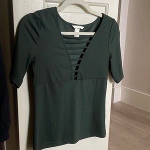 Green low cut shirt